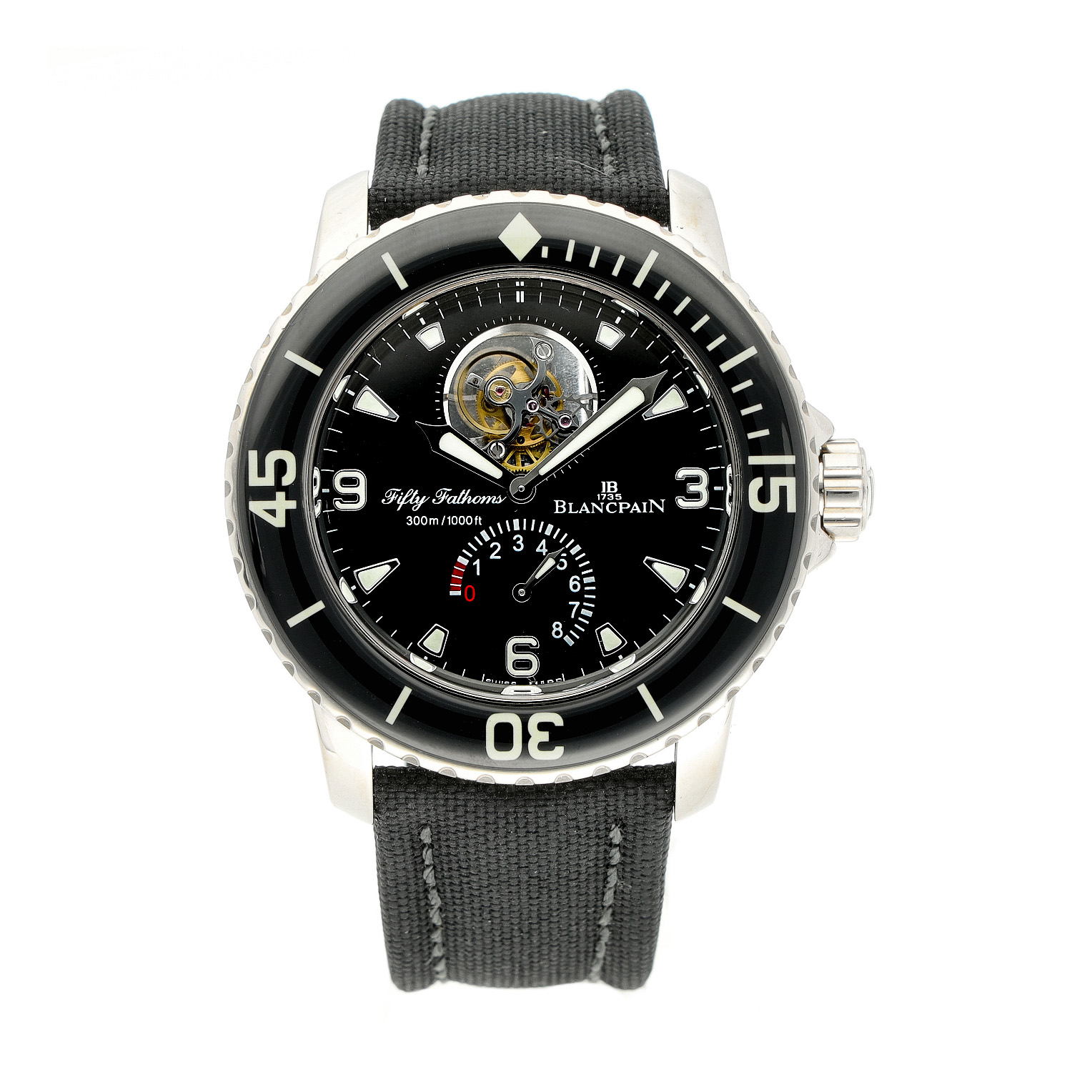 Blancpain Fifty Fathoms Sport Tourbillon 8 Days 18kt. Weissgold 5025 Marks Uhren