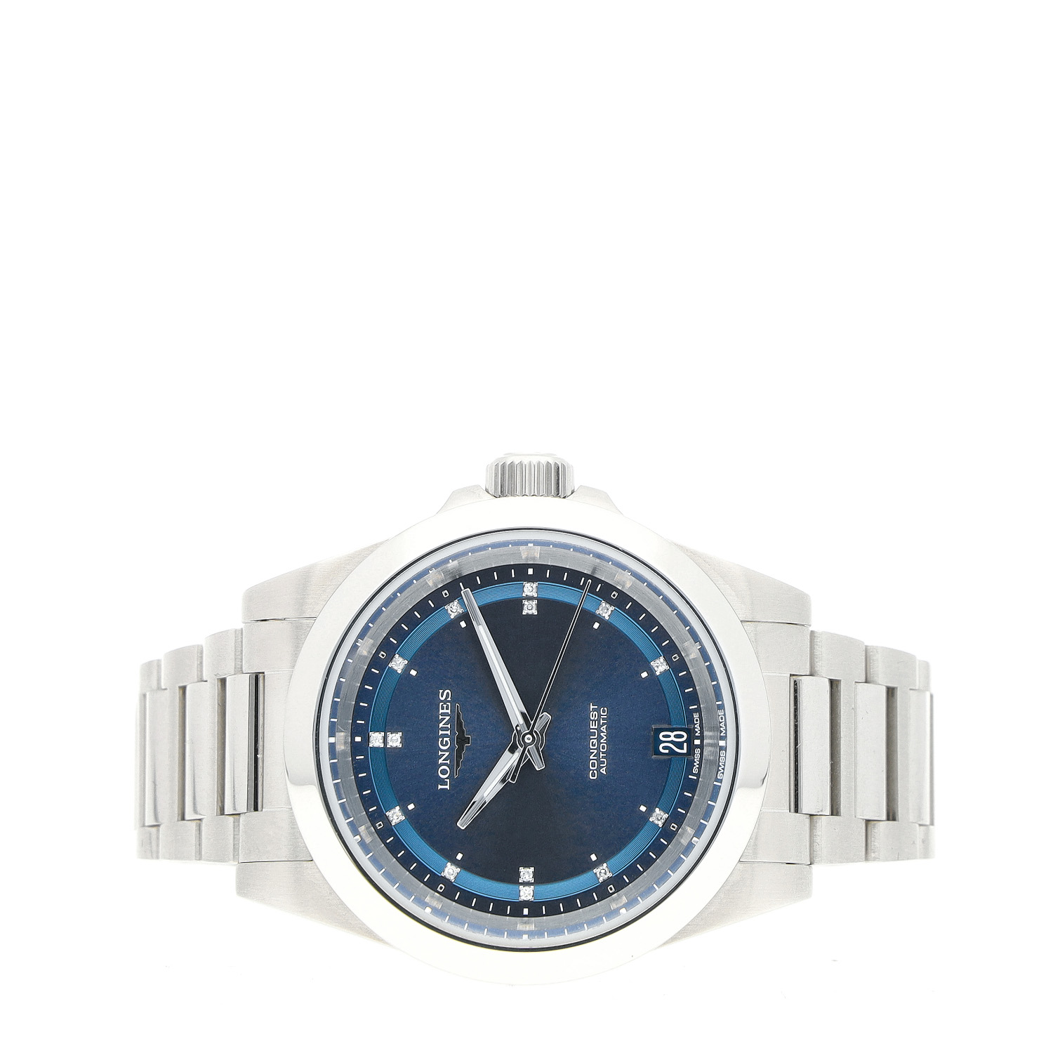 Conquest Automatic Blue Diamond Dial 34mm L34304976 | Marks Uhren